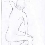 seated woman pencil life drawing