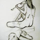nude violinist with tattoos