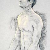 Male nude charcoal and pastel