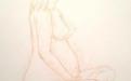 life drawing of nude pregnant woman sitting