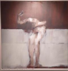 Oil painting of nude dancer