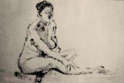 seated nude woman