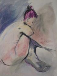 seated nude woman in Penzance Cornwall