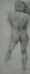 Standing female.  Charcoal and graphite on paper